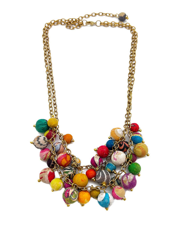 Aasha Necklace - Clustered Layers Bib Necklace