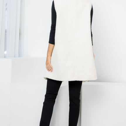 VILA Curly Textured Wool Double Breasted Vest