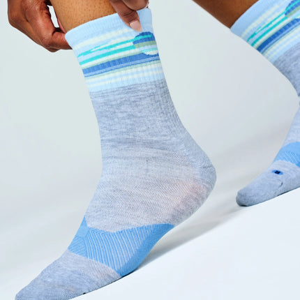 Feetures Trail Max Cushion Mini Crew - Cloud Veil Blue