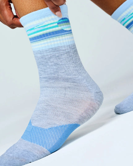 Feetures Trail Max Cushion Mini Crew - Cloud Veil Blue