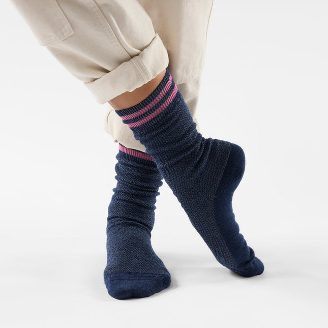 SMARTWOOL Women's Everyday Courtside Texture Tall Crew Socks - Deep Navy