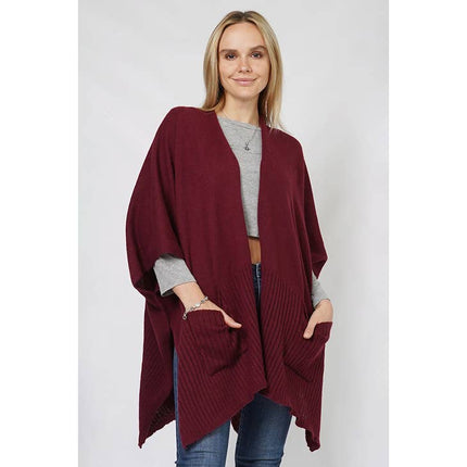 Solid Color Knit Vest with Pocket