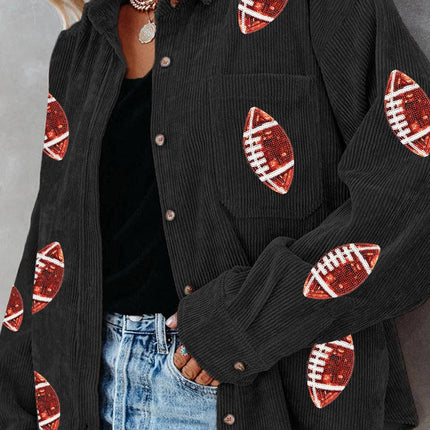LOVESOFT Game Day Corduroy Button Up Shacket