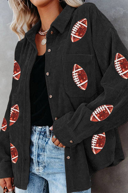 LOVESOFT Game Day Corduroy Button Up Shacket
