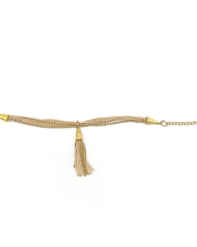 Sachi Bohemian Neutrals Collection Bracelet - Chain Tassel