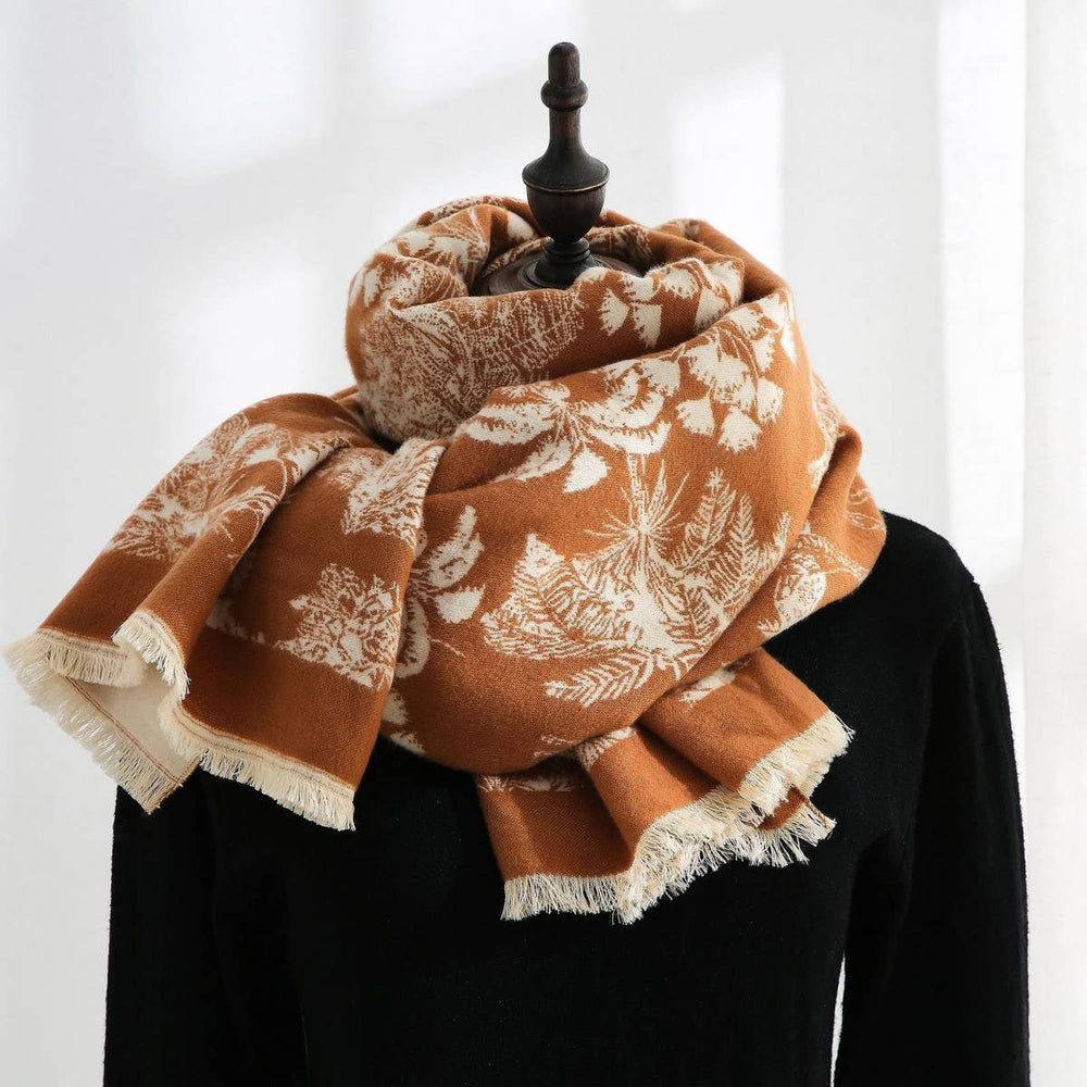 Accity Warm Faux Cashmere Printed Scarf