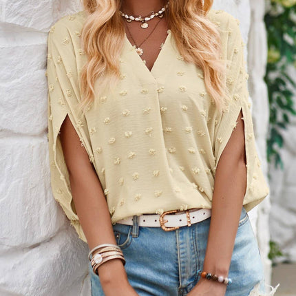 Trendy Loose V-Neck Hairball T-Shirt