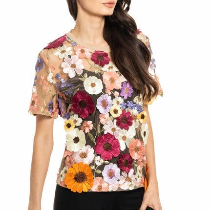 ADORE Multicolor Floral Embroidered Top