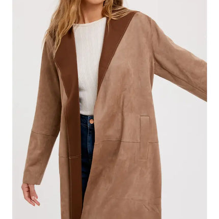 VEGAN SUEDE HOODED JACKET