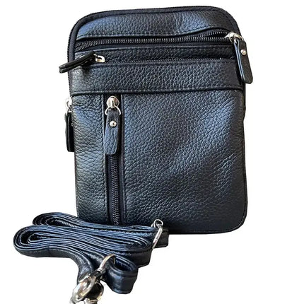 ROMA Cowhide Leather Multi Pocket Crossbody - Small