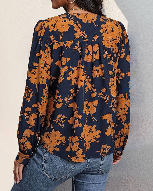LOVESOFT Long Sleeved Floral Blouse