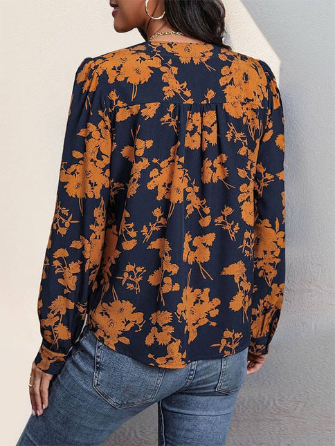 LOVESOFT Long Sleeved Floral Blouse