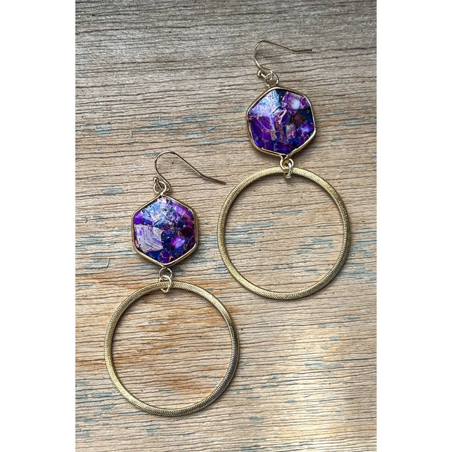Dylan Designs Janet Hoop Earrings Purple