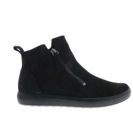 ECCO Soft 7 Zip Bootie (Women's) - Black/Black