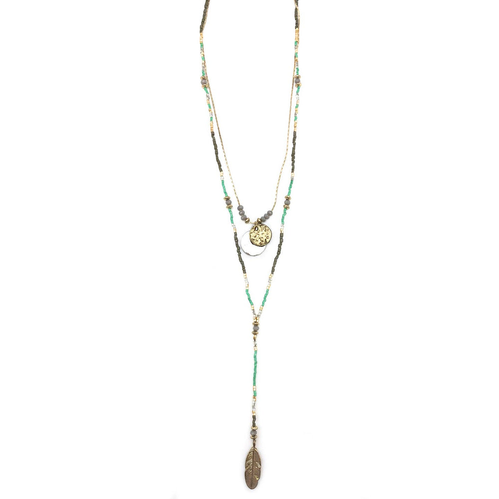 Sachi Feather Charm Necklace