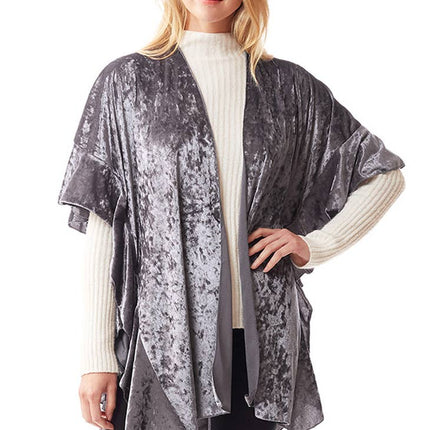 Velvet Ruffle Sleeve Shawl