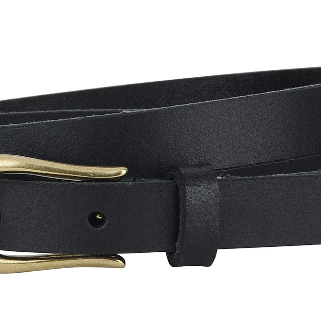 Basic Skinny Equestrian Buckle Leather Belt