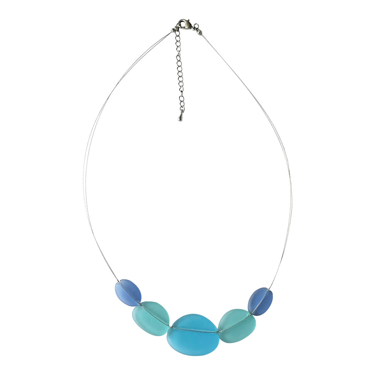 Sea Glass 5-Piece Collar Necklace-Blue, Aqua, Turquoise