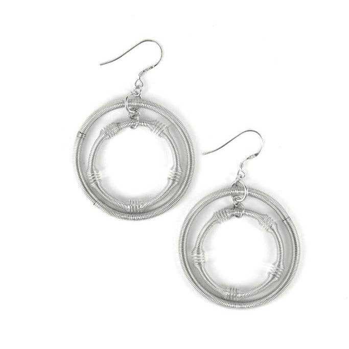 Sea Lily Large Silver Double Loop Earring