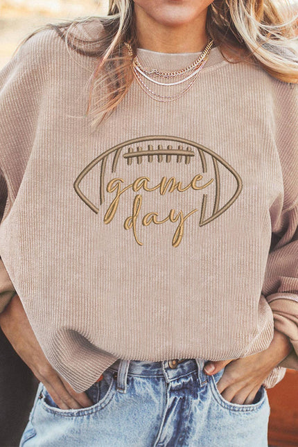 LOVESOFT Game Day Embroidered Corduroy Sweatshirt