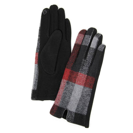 Plaid and Check Smart Touch Gloves