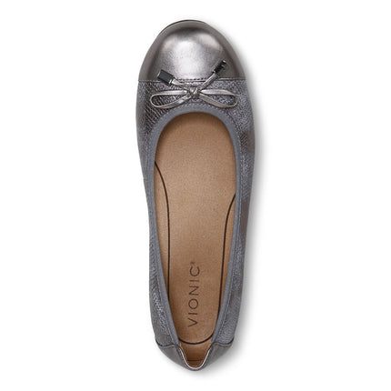 Vionic Minna Ballet Flat (Women's) - Pewter Metallic