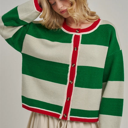 BON Wide Stripe Everyday Cozy Christmas Sweater