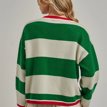 BON Wide Stripe Everyday Cozy Christmas Sweater