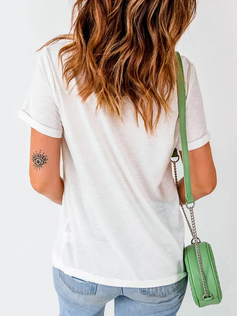 LOVESOFT White Colorful Hearts Crew Neck T Shirt