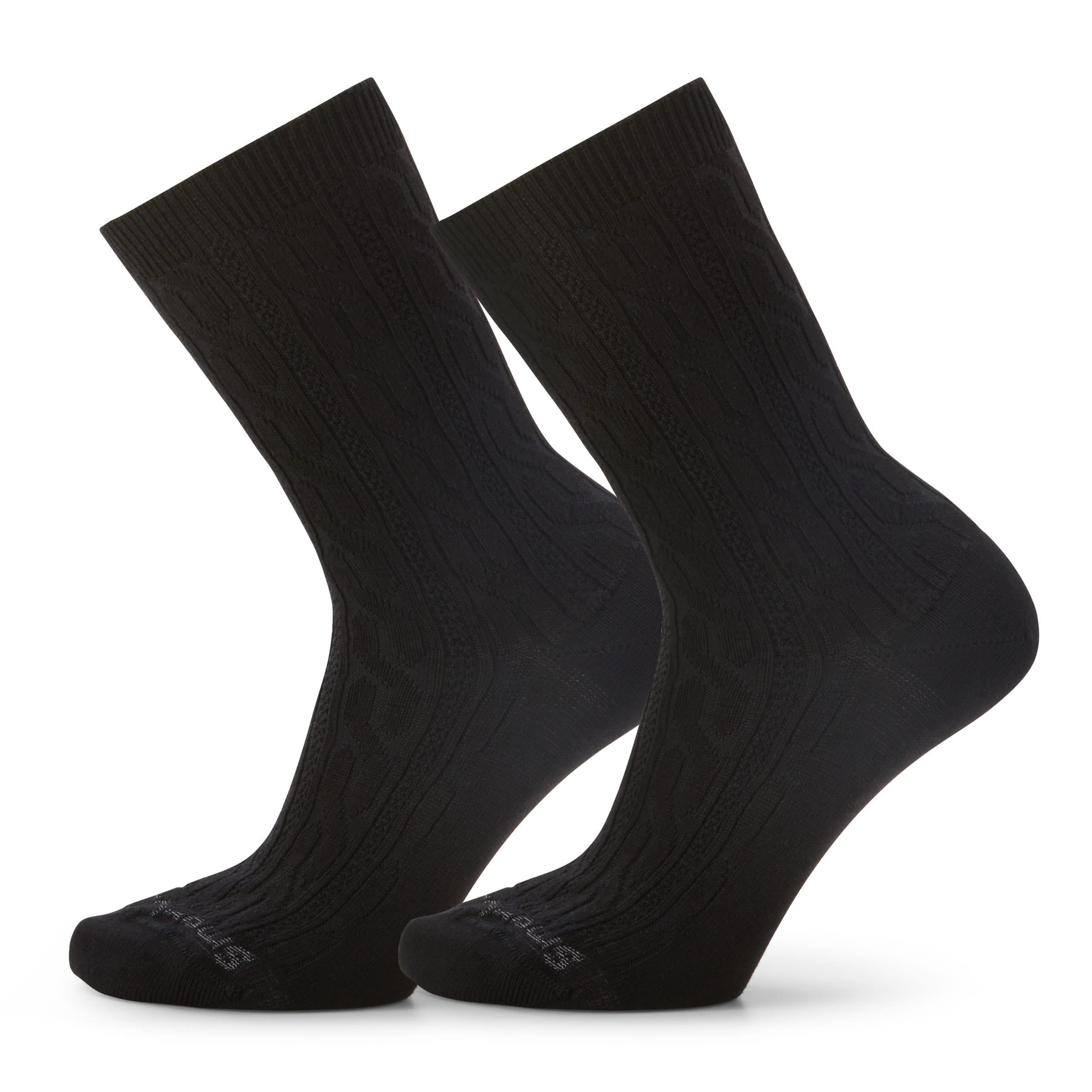 Smartwool Everyday Cable Zero Cushion Crew Socks Two Pack - Black