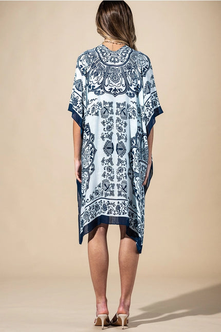 Urbanista Santorini Mandala Viscose Kimono - Royal Mandala