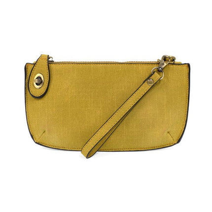 Faux Linen Crossbody Wristlet Clutch