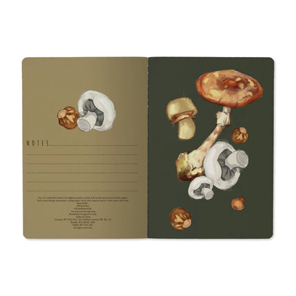 BV by Bruno Visconti A5 Notebook - Mushrooms on Green