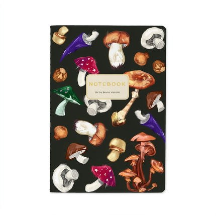 BV by Bruno Visconti A5 Notebook - Mushrooms on Green
