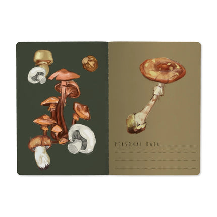 BV by Bruno Visconti A5 Notebook - Mushrooms on Green