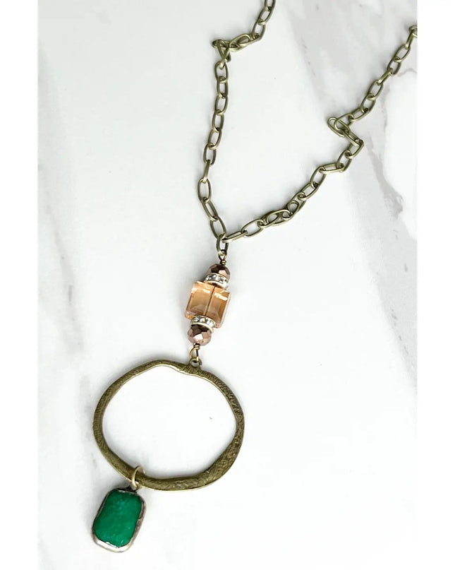 Dylan Designs Long Sicily Necklace Green