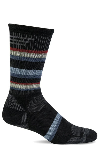Sockwell Men's Park Twill Crew | Moderate Graduated Compression Socks - Black