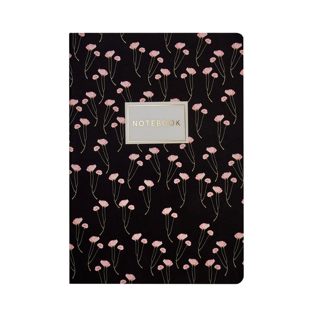 BV by Bruno Visconti A5 Notebook - Poppies On Black