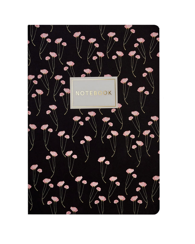 BV by Bruno Visconti A5 Notebook - Poppies On Black