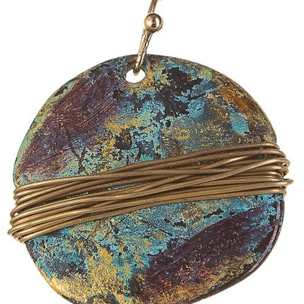 Patina Wire Wrapped Circle Earring