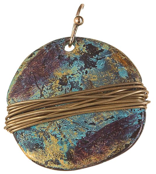 Patina Wire Wrapped Circle Earring