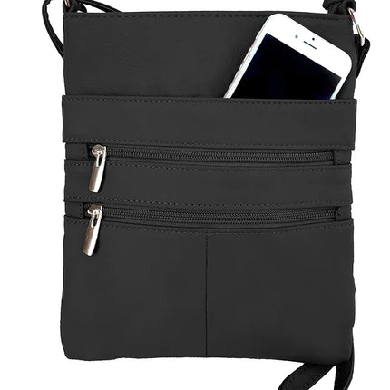 ROMA Large Cowhide Leather Crossbody Shoulder Bag