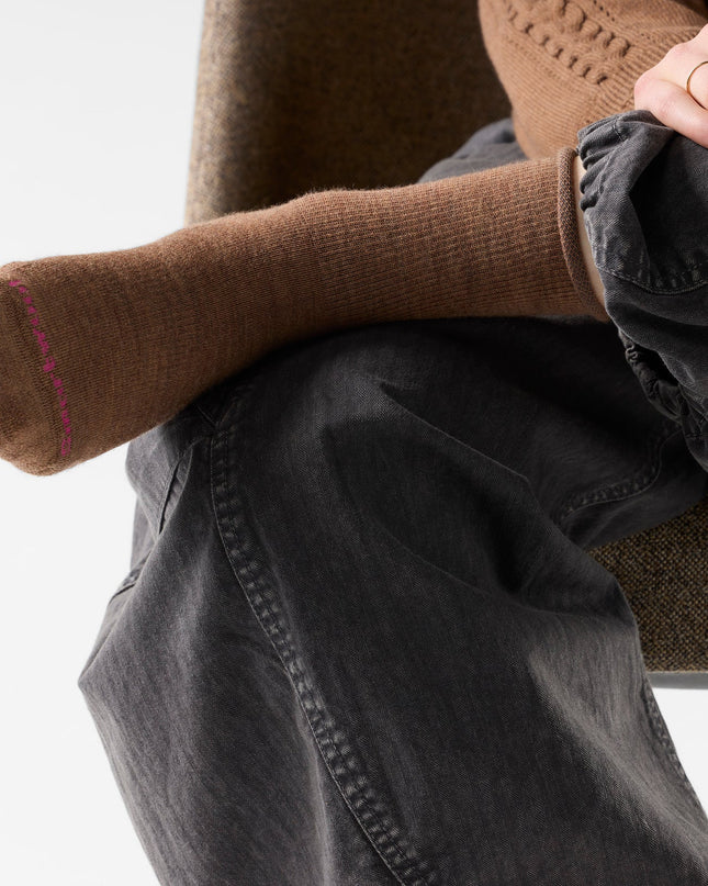 SMARTWOOL Women's Everyday Roll Top Crew Socks - Mocha