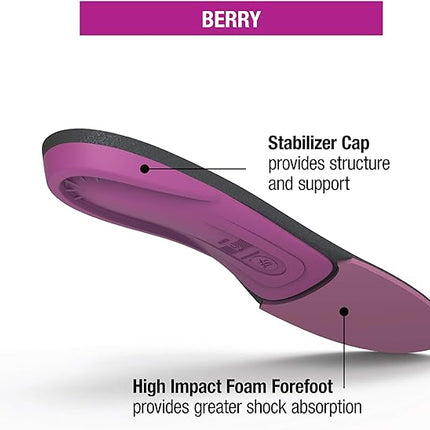 Superfeet Berry Medium Arch & Forefoot Cushion Orthotic Insole (Women's) - Berry