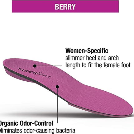 Superfeet Berry Medium Arch & Forefoot Cushion Orthotic Insole (Women's) - Berry