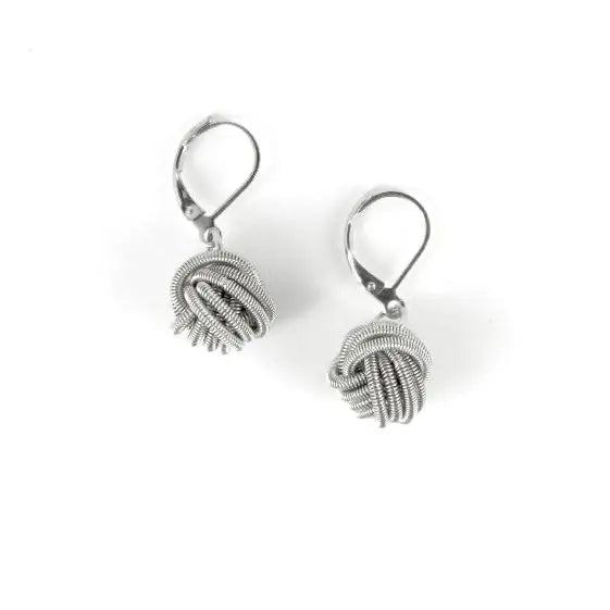 Sea Lily Silver Knot Earring
