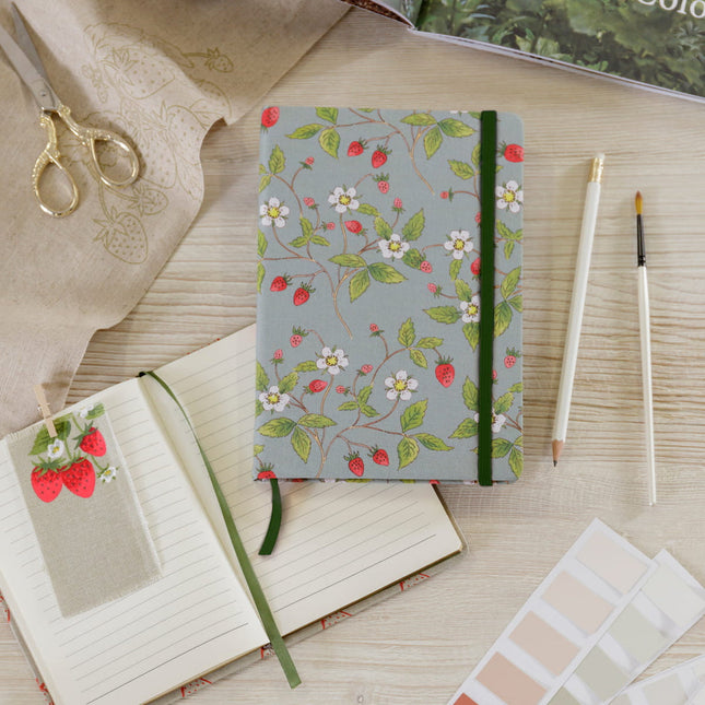 Strawberries A5 Fabric Notebook