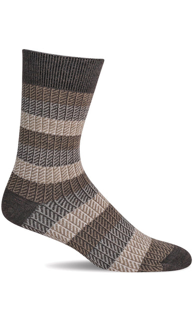 Sockwell Men’s Ticking Tweed | Essential Comfort Socks - Mushroom