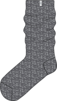 W RIB KNIT SLOUCHY CREW SOCK