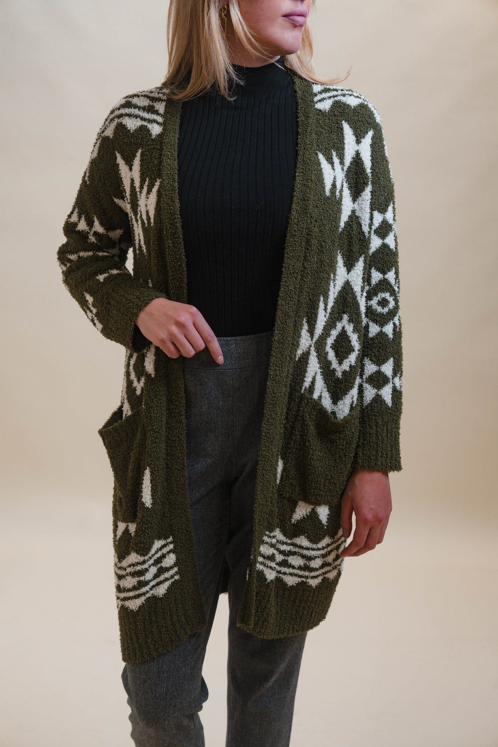 Western Aztec Sweater Cardigan